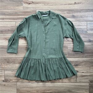 Olive Green Button-Up Dress